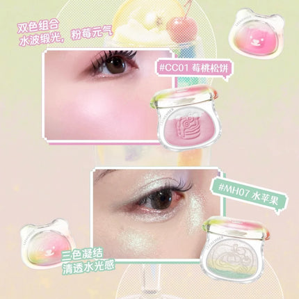LEEMEMBER Summer Edition Color Lemon Yellow Eye Shadow and Blush Monochrome Pearlescent Fine Play Makeup Cosmetics