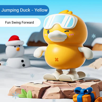 Educational Spring-Up Jumping Duck, Wind-Up Yellow Duck, Cute Cartoon Animal Educational Toys, Children's Toys and Gifts
