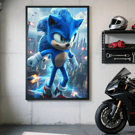 Classic Sonic Self-adhesive Poster Sticker Waterproof / Sonic Self-adhesive Poster Sticker