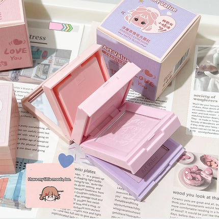 4-in-1 Embossed Matte Blush Makeup Palette Nude Eyeshadow Cheek Blusher Contouring Four-layer All-in-one Box Brightening Makeup