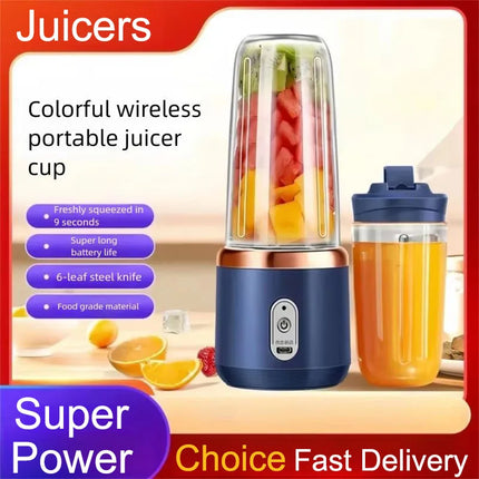 Portable Fruit Juice Blenders Summer Personal Electric Mini Bottle Home Usb 6 Blades Double Cup Juicer Machine For Kitchen