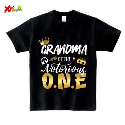 Notorious One Shirts Kids Birthday Shirt Boy Girl Family Matching Outfits 1st Party TShirt Toddler Baby Familia Custom Name