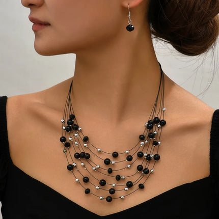 3 Pieces Of Women's Trendy Colorful Beaded Earrings, Necklaces, Jewelry Sets, Weddings, Banquets, Parties, And Holiday Gifts8776