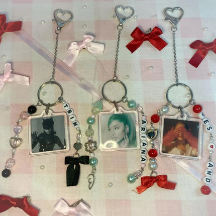Inspired by Ariana Grande  Keychain #Y2K Phone Charm #Private Customization Supported# Handmade beaded chain#