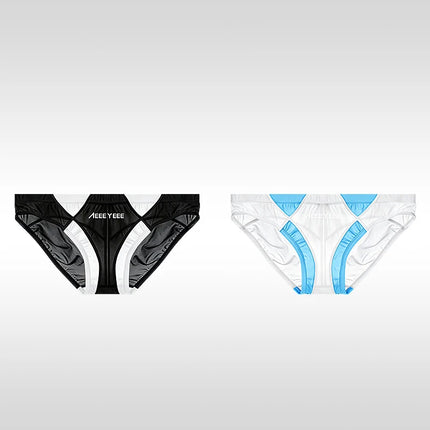 Ultra-thin Breathable Japanese-Style Transparent Sexy Men's Underwear Triangle Briefs With Smooth Ice Silk And Low Waistline