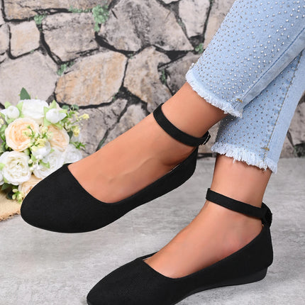 Women's Retro Mary Jane Shoes, Black Low-Top Square-Toe Ankle Strap Flat Shoes, Fashionable Retro Style, Comfortable Soft-Soled Ballet Flats, Suitable for Daily Wear, Spring and Autumn Seasons