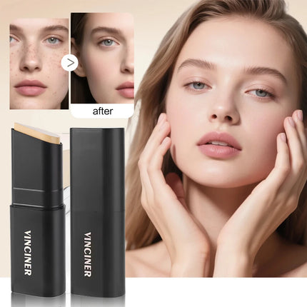 VINCINER Matte Stick Foundation Cream Long-Wear Waterproof Covers Dark Circles Full Coverage Concealer Stick for Base Makeup