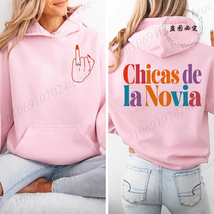 Women's Hoodies Future Bride & Tribu De La Novia Sweatshirts Fashionable Casual Pullovers for Single Farewell & Bridal Shower