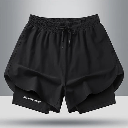 Men's Quick Dry Running Shorts with Drawstring and Zip Pockets - Ideal for Athletic Workouts and Gym Sessions