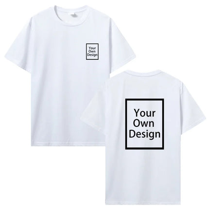 Custom Cotton Customized Print Short Sleeve T Shirt Men Women Tops Tees DIY Your Like Photo Or Logo Cotton T-shirt Men Clothing