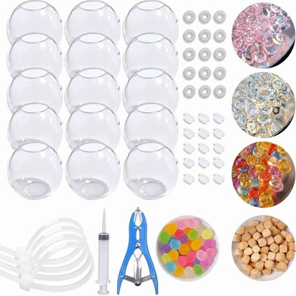 TPR DIY Ball Shell Kit Transparent Refillable DIY Stress Ball Making Kit Stretchy Round Ball Maker Kit