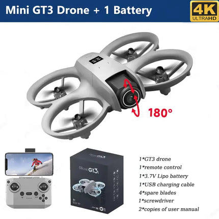 New cross-border GT3-mini drone aerial photography HD obstacle avoidance traverser dual camera light mini aircraft toy