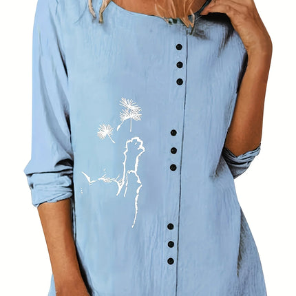 Women Plus Size Woven Spring And Summer Shirt