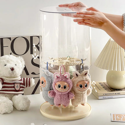 In Stock For Labubu Pendant Display Box Rotating Transparent Handmade Storage Display Stand For Labubu Doll Decorat Ornaments