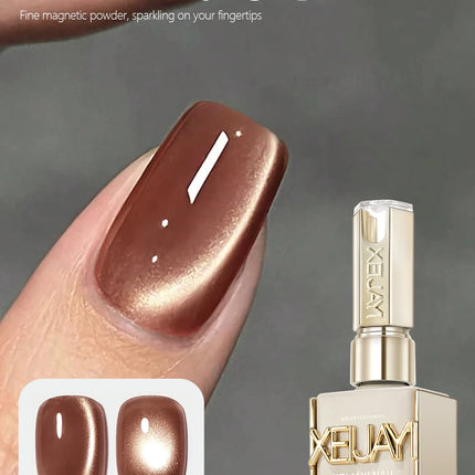6pcs 15ml Luxury Coffee Cat's Eye Nail Gel Polish Set with Soak Off UV LED Cat Eye Gel Polish Manicure Nail Art Gift Kit