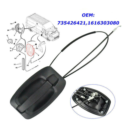 For Fiat Ducato Peugeot Boxer Citroen Relay III Rear Side Sliding Door Handle With Wiring Harness Set 735426421