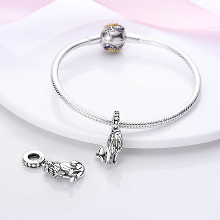 Inlaid Zircon Charm Beads 925 Sterling Silver Color Love Heart Snake Dangle Fit Original Bangle Bracelet Charms Pendant Jewelry