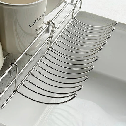 2PCS Stainless Steel Drain Mesh Basket Kitchen Sink Hanging Rack Household Multifunctional Expansion Drainage Storage Basket