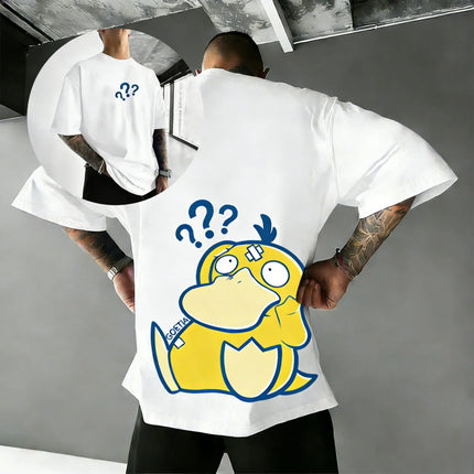 Pokemon Anime Psyduck Printed T-shirt Men's and Women's T-shirt Men's Tops Harajuku Y2K T-shirt 2026 Summer New Tee Streetwear