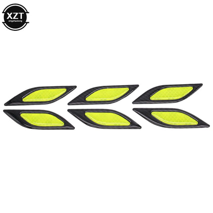 6Pcs/Set Car Reflective Carbon Fiber Sticker 3D Car Styling Reflective Strips Night Safety Warning Reflector Tape Stickers Decal