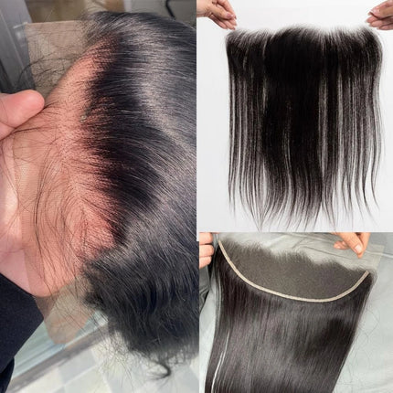 13x4 Lace Frontal Brazilian Straight Ear to Ear Human Hair Frontal Human Hair Frontals Pre Plucked Free Part Hair Extensions