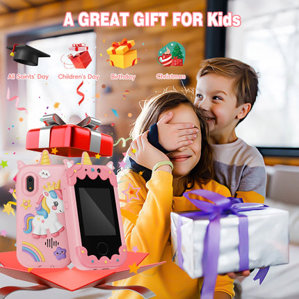 Kids Smart Phone for Girls Christmas Birthday Gifts for Girls Kids Toys Phone with  Touchscreen Dual Camera Game Music Player