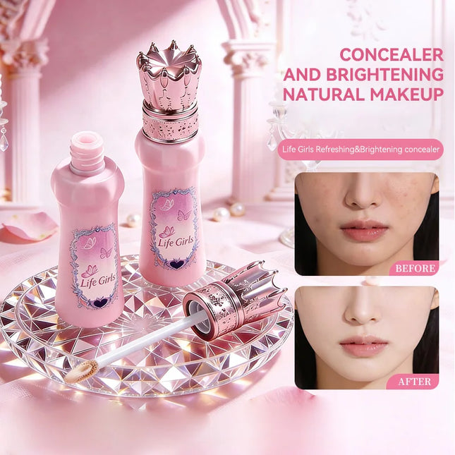 Hua Yin Ji Brightening Concealer, a fair-skinned girl's tender pink look, natural nude makeup, and a natural look,flowers