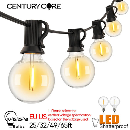 Shatterproof G40 String Light 220V 110V Led Outdoor Lights Garland E12 Waterproof Connectable Festoon Decoration Camping Light