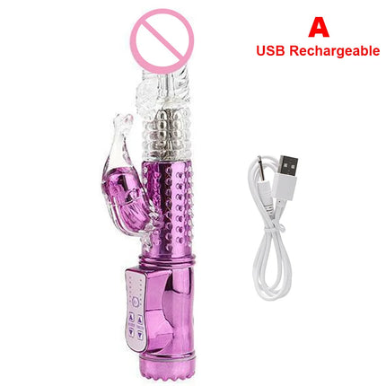 Automatic Stretch Rotate Vibrators For Women Clitoris Stimulator Vaginal Anal Plug Fake Dildos Female Masturbator Sex Toys Adult