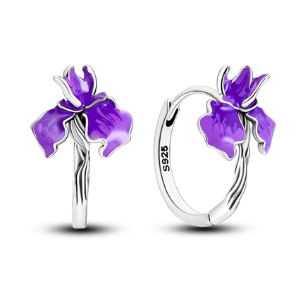 925 Sterling Silver Purple Series Feather Butterfly Dream Catcher Firefly Zircon Earrings for Women Luxury Jewelry Wedding Gift