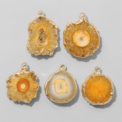 Fashion Irreguar Druzy Agat Pendant Natural Quartz Connector Charms For Jewelry Making  Necklace Bracelet Earrings DIY 2pcs/lot