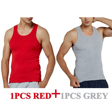 Tank Tops Men New 100% Cotton Solid Vest Mens Slim Casual Breathable Sleeveless Tops Gym Running Undershirt Male Gift Hot Sale