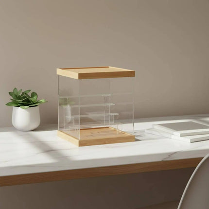 Blind Box Display Stand Dustproof Wood Acrylic Shelf for Collector Room