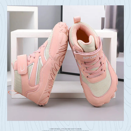 Wide-toe Kid Barefoot Boots Autumn Winter Waterproof Children Hiking Shoes Girls Boys Non-Slip Athletic Walk Trekking Sneakers
