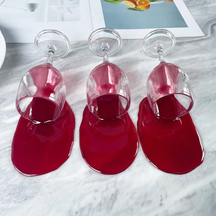 Funny Fake Knocked Over Wine Glass Prank Realistic Novelty Home Bar Decor Hilarious Party Trick April Fools Gift Viral TikTok