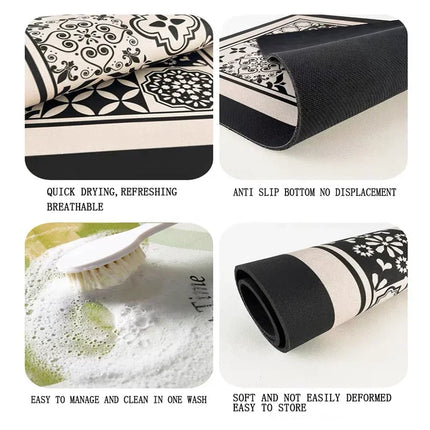 VIKAMA Anime Diatomite Quick-drying Dishwashing Carpet Print Kitchen Dishes Coffee Machine Draining Dinnerware Cups Non-slip Rug