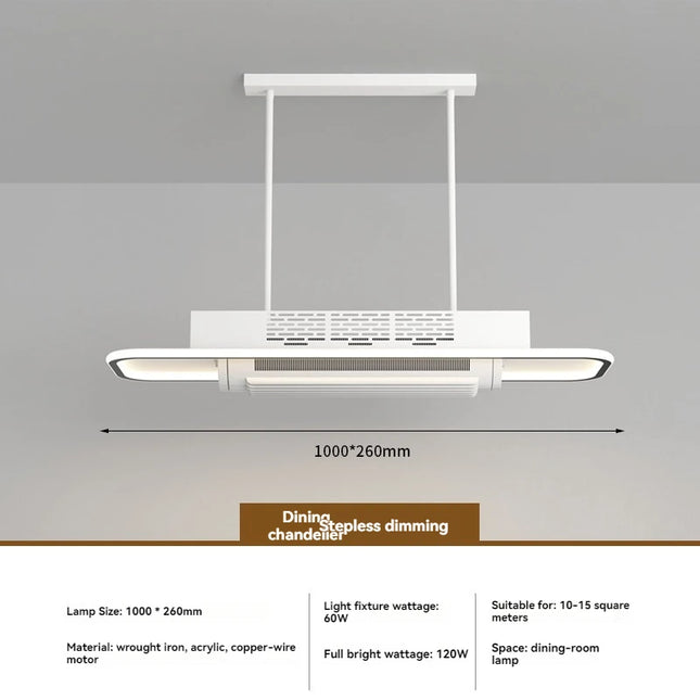 LED bladeless fan light, living room light, modern minimalist smart remote control, master bedroom study ceiling light
