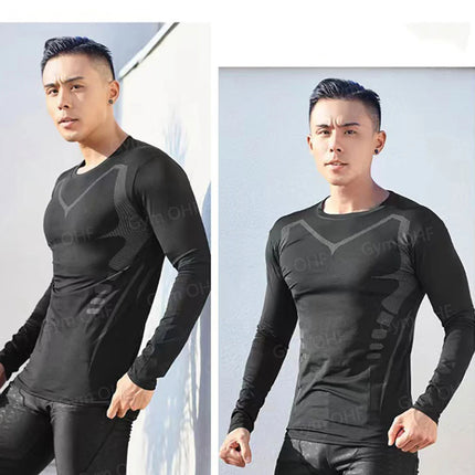 Men T Shirt Running Quick-Dry Shirts Men Compression T-Shirts Sportswear Gym Rash Guard Boxing Training Jiu Jitsu Bjj Sports Top