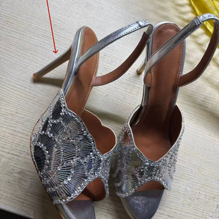 Ladies' Stunning Andsexy Slimhigh-heeled Temperament,ladies' Wedding Sandals,high-quality European AndAmerican Outerwearslippers