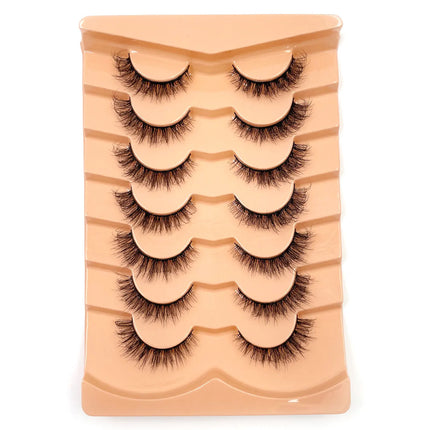 New 7 pairs of thick, 3D simulation mink fur fake eyelashesshort, dramatic fake eyelashes  wholesale full line fake eyelash make
