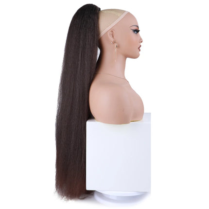 Extra Long Yaki Straight Synthetic Ponytails 30 Inch Synthetic Ponytail Hair Extensions Puffy Yaki Straight Drawstring Ponytails