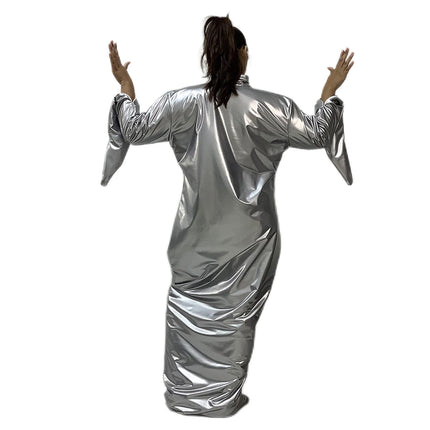 Fetish PVC Faux Leather Bondage Sack Bag Double Layer Spandex Cuff Zipper Sleeping Bag Lockable Zipper Erotic Costume Catsuits