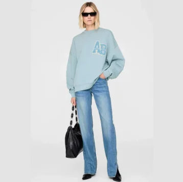 2025 Winter New North American Niche Classic Letter BING Printed Inner Fleece High Neck Loose Women's Sweatshirt