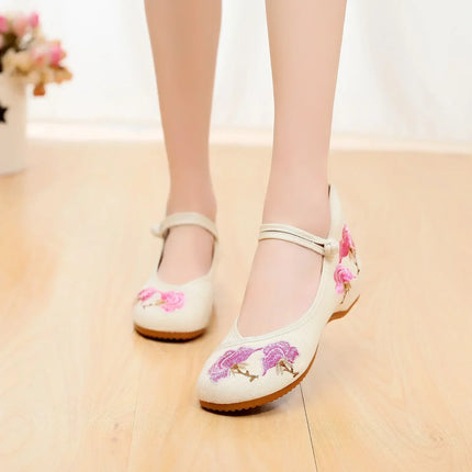 Casual Shoes for Women, Fashion Vintage Elegant Ethnic Style Embroidery Streetwear Chinese Style Women's Shoes, Summer New