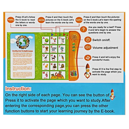 Interactive E-book Children ABC Smart Electronic Educational Reading Talking Interactive Language English Story Board Books
