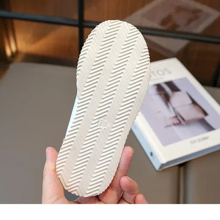 Children Sports Shoes Color Block Sewing Thread Hook Loop Round Toe Soft Soled Thick Flat Shoes Breathable Comfortable Non Slip