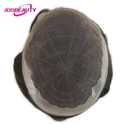 Q6 HD Lace Capillary Prosthesis Natural Hair System Unit Hairpiece Topper Lace PU Indian Human Hair Wig Men Toupee Hairline Wigs
