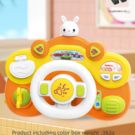 Music Steering Wheel Toys, Simulated Driving Steering Wheel Vocal Toy Multifunctional Learning Early Education Gifts for Kids