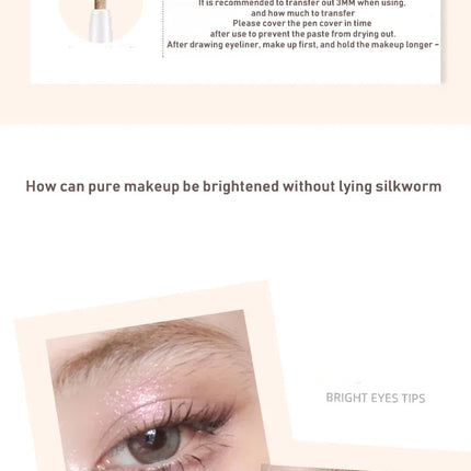 Glitter Pink Lying Silkworm Pen Color Natural Brightening Matte Eye Shadow Pencil Shimmer Glue Eyeliner Waterproof Korean Makeup