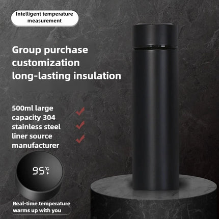 500ML Temperature Display Thermos Cup Stainless Steel Divided Thermos Bottle Outdoor Vacuum Insulated Cup Father's Day Gift